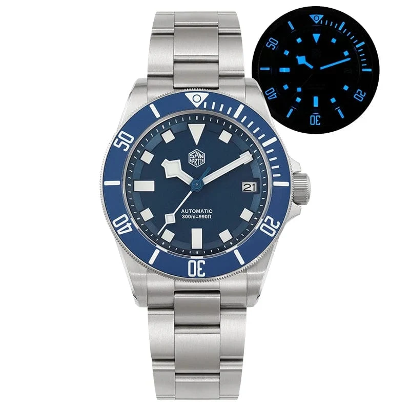 San Martin SN0121T Titan-Taucheruhr NH35 Automatikwerk Uhren Grade2 Titan 120 Click Wasserdicht 300m Armbanduhr