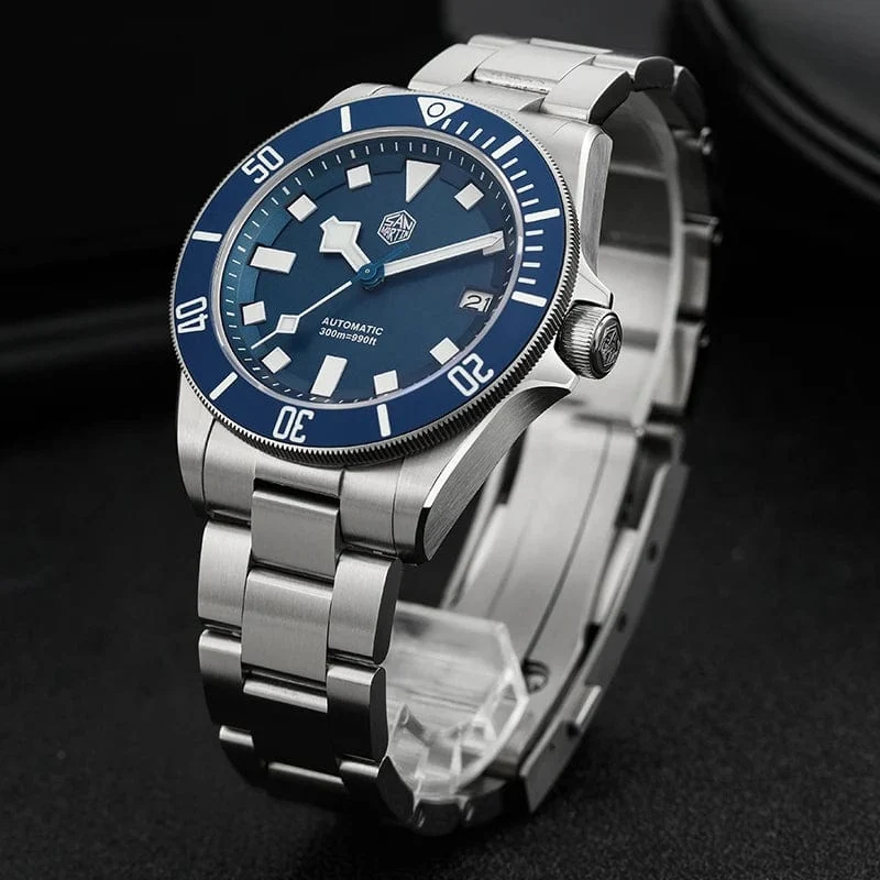 San Martin SN0121T Titan-Taucheruhr NH35 Automatikwerk Uhren Grade2 Titan 120 Click Wasserdicht 300m Armbanduhr