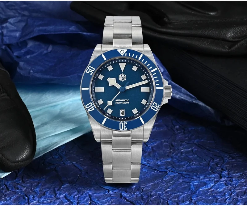 San Martin SN0121T Titan-Taucheruhr NH35 Automatikwerk Uhren Grade2 Titan 120 Click Wasserdicht 300m Armbanduhr