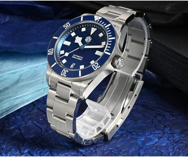 San Martin SN0121T Titan-Taucheruhr NH35 Automatikwerk Uhren Grade2 Titan 120 Click Wasserdicht 300m Armbanduhr