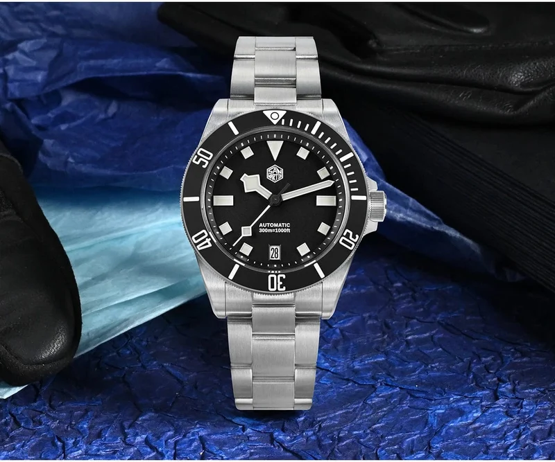San Martin SN0121T Titan-Taucheruhr NH35 Automatikwerk Uhren Grade2 Titan 120 Click Wasserdicht 300m Armbanduhr