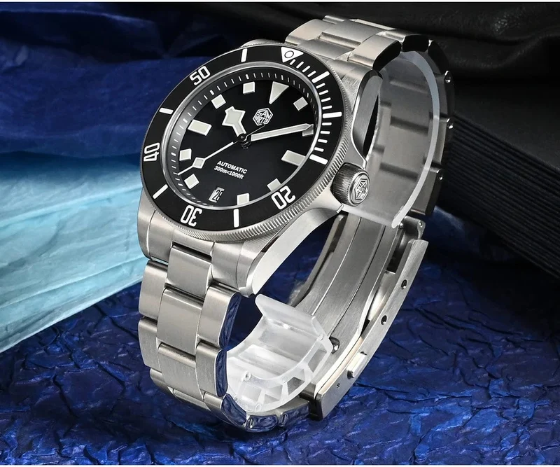 San Martin SN0121T Titan-Taucheruhr NH35 Automatikwerk Uhren Grade2 Titan 120 Click Wasserdicht 300m Armbanduhr
