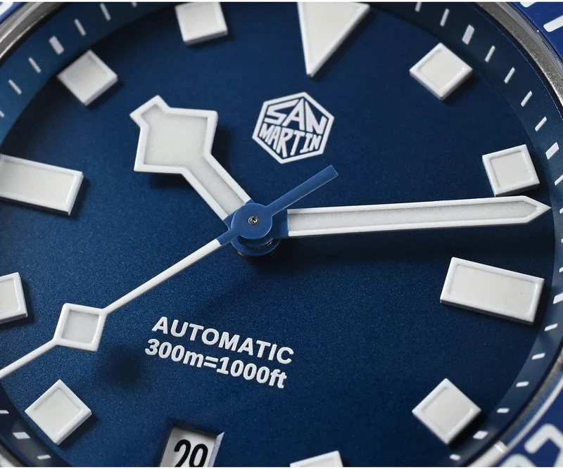 San Martin SN0121T Titan-Taucheruhr NH35 Automatikwerk Uhren Grade2 Titan 120 Click Wasserdicht 300m Armbanduhr