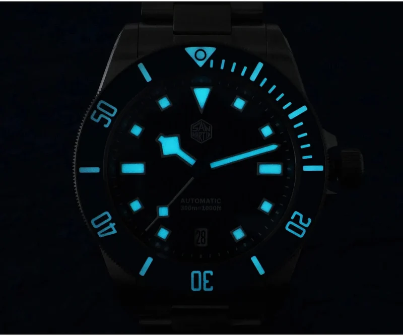 San Martin SN0121T Titan-Taucheruhr NH35 Automatikwerk Uhren Grade2 Titan 120 Click Wasserdicht 300m Armbanduhr