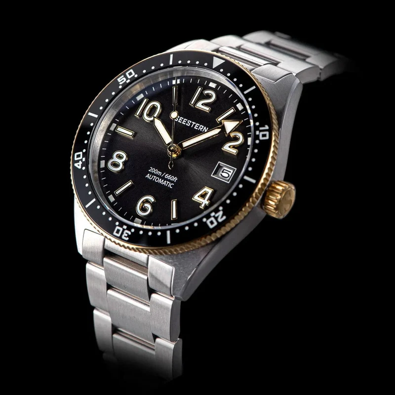 S434 Taucheruhr Herren Automatik NH35A Uhrwerk BGW9 Leuchtende mechanische Armbanduhren 20ATM wasserdicht Saphir Faltschließe