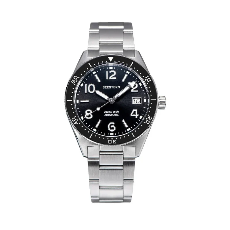 S434 Taucheruhr Herren Automatik NH35A Uhrwerk BGW9 Leuchtende mechanische Armbanduhren 20ATM wasserdicht Saphir Faltschließe