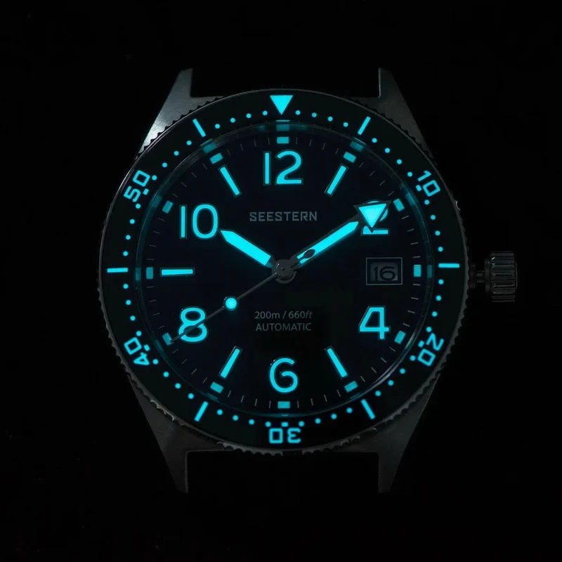 S434 Taucheruhr Herren Automatik NH35A Uhrwerk BGW9 Leuchtende mechanische Armbanduhren 20ATM wasserdicht Saphir Faltschließe