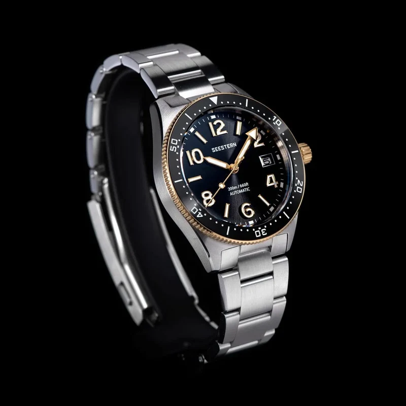 S434 Taucheruhr Herren Automatik NH35A Uhrwerk BGW9 Leuchtende mechanische Armbanduhren 20ATM wasserdicht Saphir Faltschließe