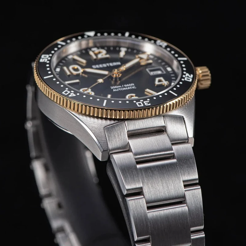 S434 Taucheruhr Herren Automatik NH35A Uhrwerk BGW9 Leuchtende mechanische Armbanduhren 20ATM wasserdicht Saphir Faltschließe
