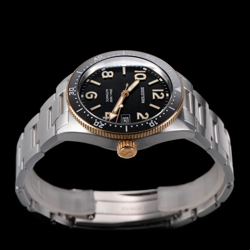 S434 Taucheruhr Herren Automatik NH35A Uhrwerk BGW9 Leuchtende mechanische Armbanduhren 20ATM wasserdicht Saphir Faltschließe