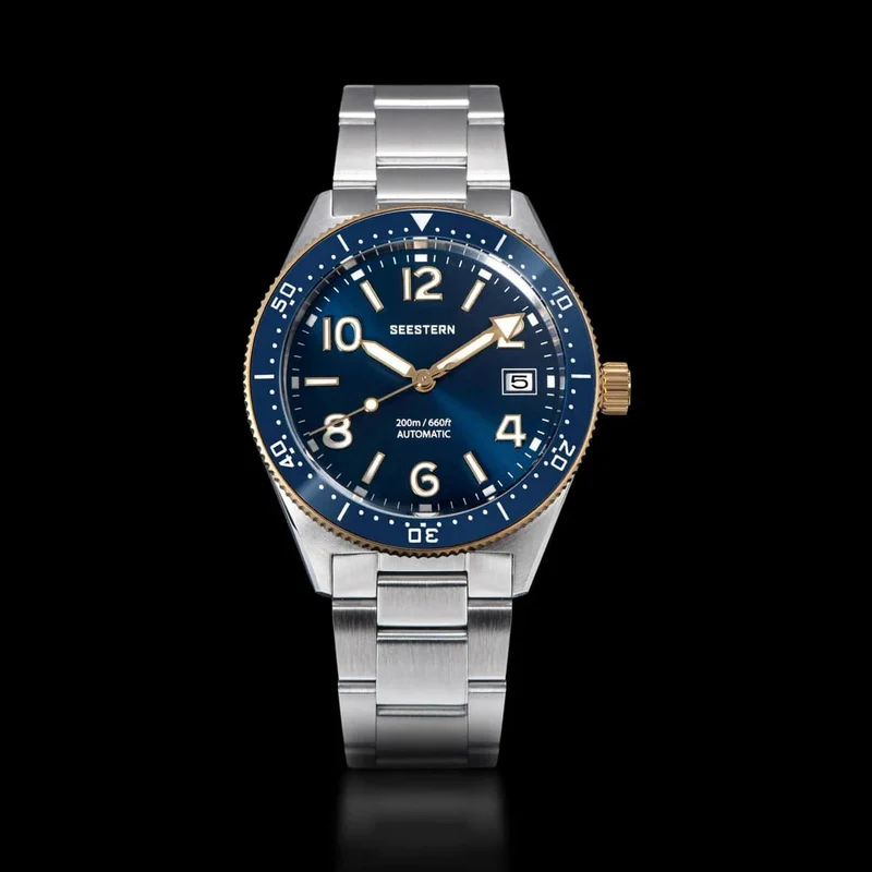 S434 Taucheruhr Herren Automatik NH35A Uhrwerk BGW9 Leuchtende mechanische Armbanduhren 20ATM wasserdicht Saphir Faltschließe