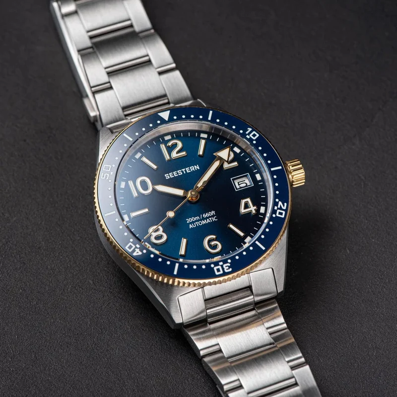 S434 Taucheruhr Herren Automatik NH35A Uhrwerk BGW9 Leuchtende mechanische Armbanduhren 20ATM wasserdicht Saphir Faltschließe