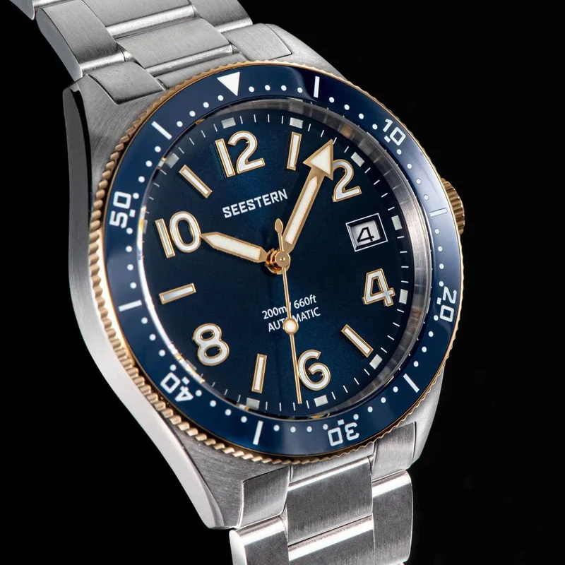 S434 Taucheruhr Herren Automatik NH35A Uhrwerk BGW9 Leuchtende mechanische Armbanduhren 20ATM wasserdicht Saphir Faltschließe