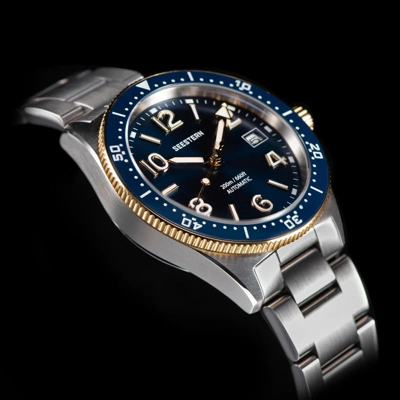 S434 Taucheruhr Herren Automatik NH35A Uhrwerk BGW9 Leuchtende mechanische Armbanduhren 20ATM wasserdicht Saphir Faltschließe