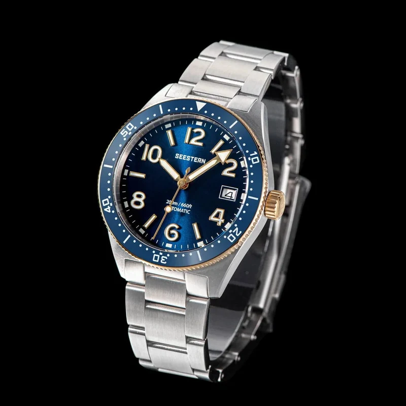 S434 Taucheruhr Herren Automatik NH35A Uhrwerk BGW9 Leuchtende mechanische Armbanduhren 20ATM wasserdicht Saphir Faltschließe