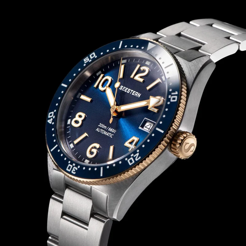 S434 Taucheruhr Herren Automatik NH35A Uhrwerk BGW9 Leuchtende mechanische Armbanduhren 20ATM wasserdicht Saphir Faltschließe