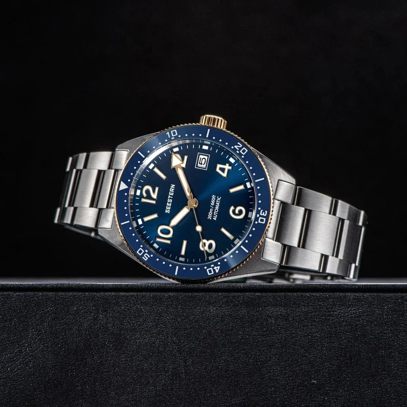 S434 Taucheruhr Herren Automatik NH35A Uhrwerk BGW9 Leuchtende mechanische Armbanduhren 20ATM wasserdicht Saphir Faltschließe