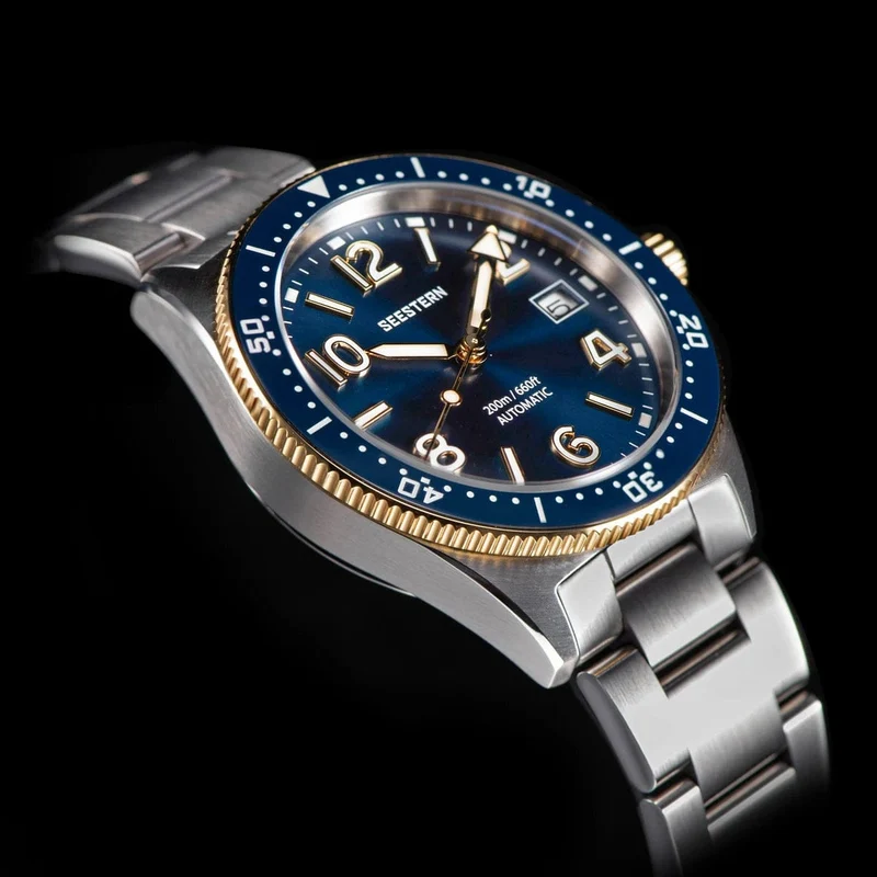 S434 Taucheruhr Herren Automatik NH35A Uhrwerk BGW9 Leuchtende mechanische Armbanduhren 20ATM wasserdicht Saphir Faltschließe