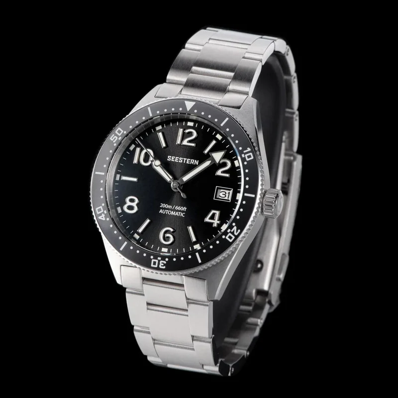 S434 Taucheruhr Herren Automatik NH35A Uhrwerk BGW9 Leuchtende mechanische Armbanduhren 20ATM wasserdicht Saphir Faltschließe