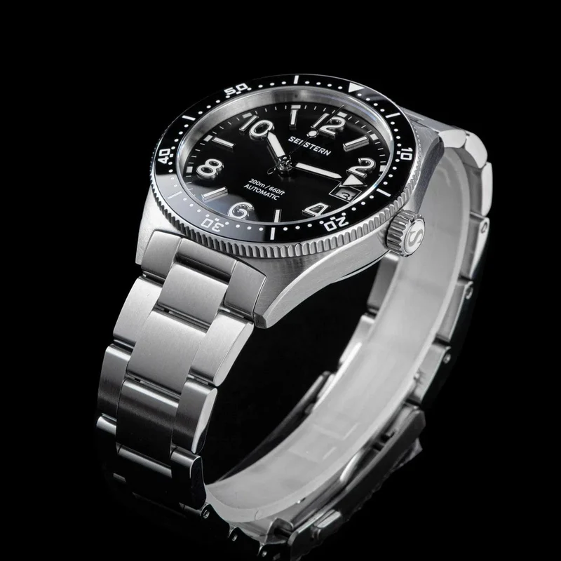S434 Taucheruhr Herren Automatik NH35A Uhrwerk BGW9 Leuchtende mechanische Armbanduhren 20ATM wasserdicht Saphir Faltschließe