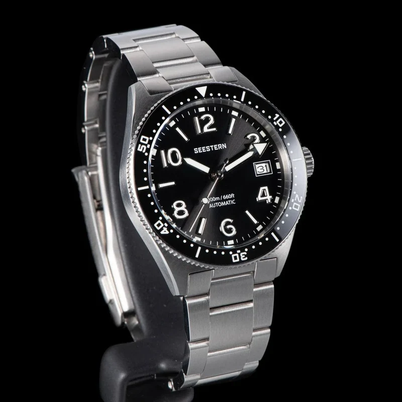 S434 Taucheruhr Herren Automatik NH35A Uhrwerk BGW9 Leuchtende mechanische Armbanduhren 20ATM wasserdicht Saphir Faltschließe