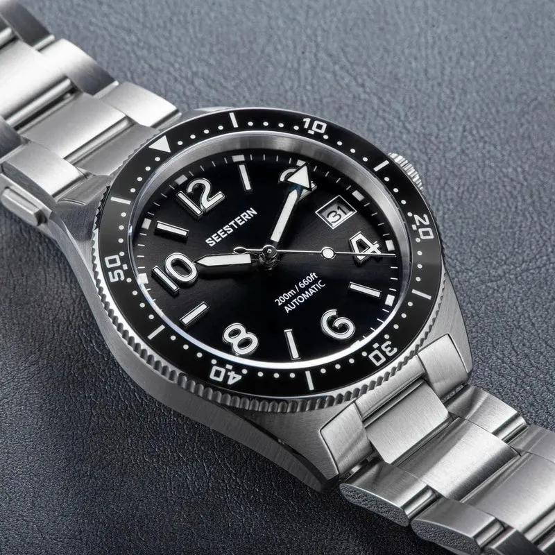 S434 Taucheruhr Herren Automatik NH35A Uhrwerk BGW9 Leuchtende mechanische Armbanduhren 20ATM wasserdicht Saphir Faltschließe