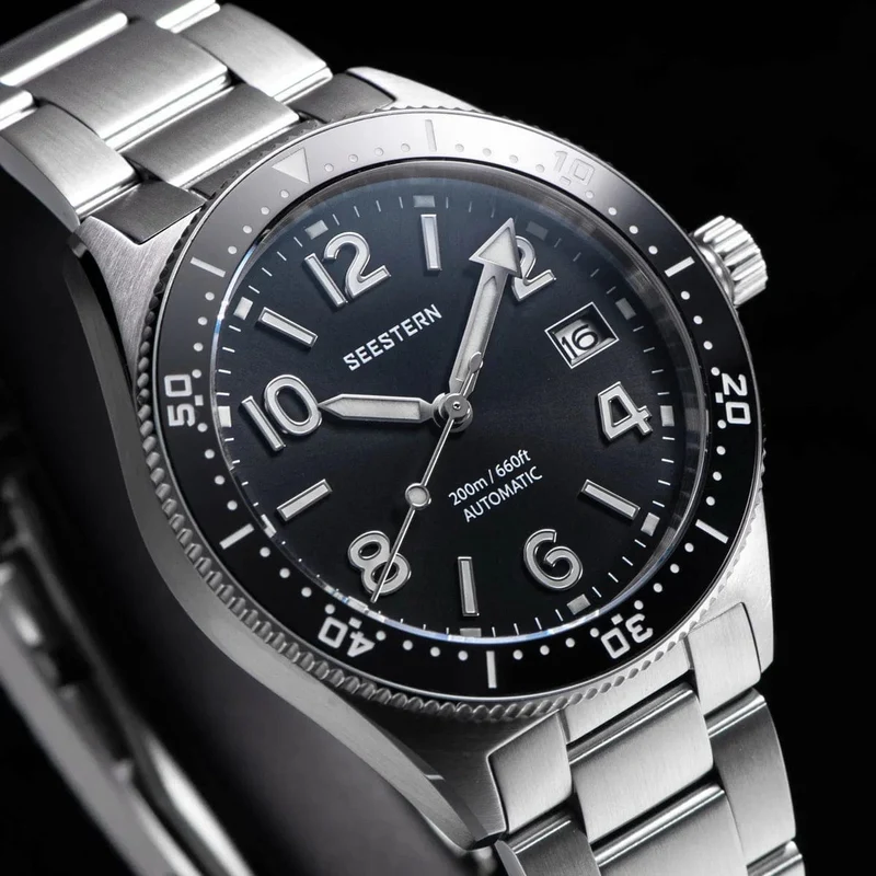 S434 Taucheruhr Herren Automatik NH35A Uhrwerk BGW9 Leuchtende mechanische Armbanduhren 20ATM wasserdicht Saphir Faltschließe