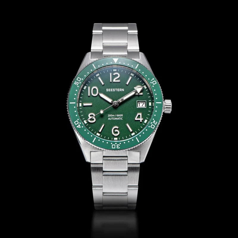S434 Taucheruhr Herren Automatik NH35A Uhrwerk BGW9 Leuchtende mechanische Armbanduhren 20ATM wasserdicht Saphir Faltschließe