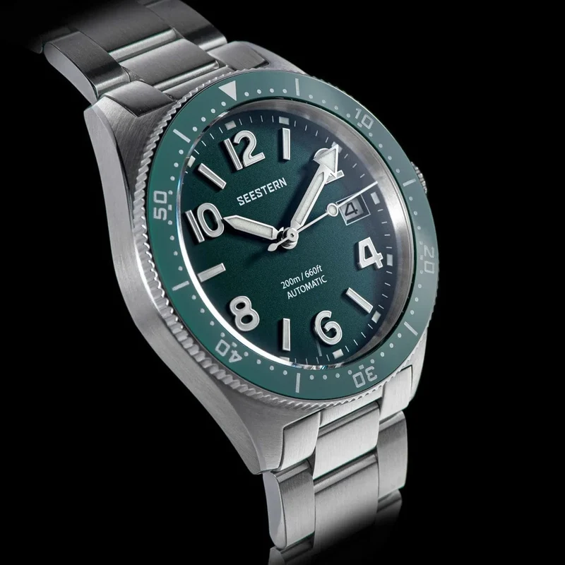 S434 Taucheruhr Herren Automatik NH35A Uhrwerk BGW9 Leuchtende mechanische Armbanduhren 20ATM wasserdicht Saphir Faltschließe