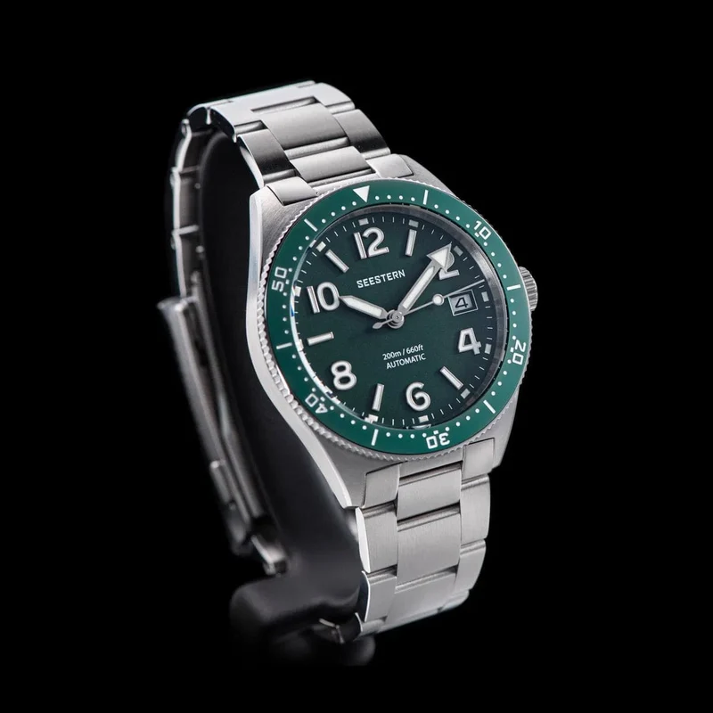 S434 Taucheruhr Herren Automatik NH35A Uhrwerk BGW9 Leuchtende mechanische Armbanduhren 20ATM wasserdicht Saphir Faltschließe