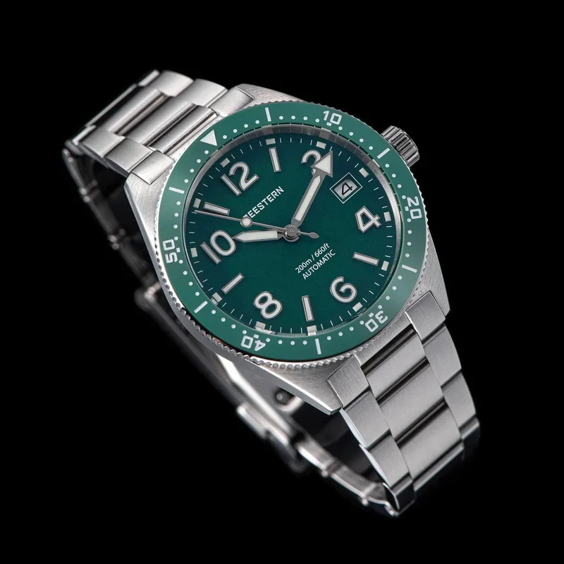 S434 Taucheruhr Herren Automatik NH35A Uhrwerk BGW9 Leuchtende mechanische Armbanduhren 20ATM wasserdicht Saphir Faltschließe