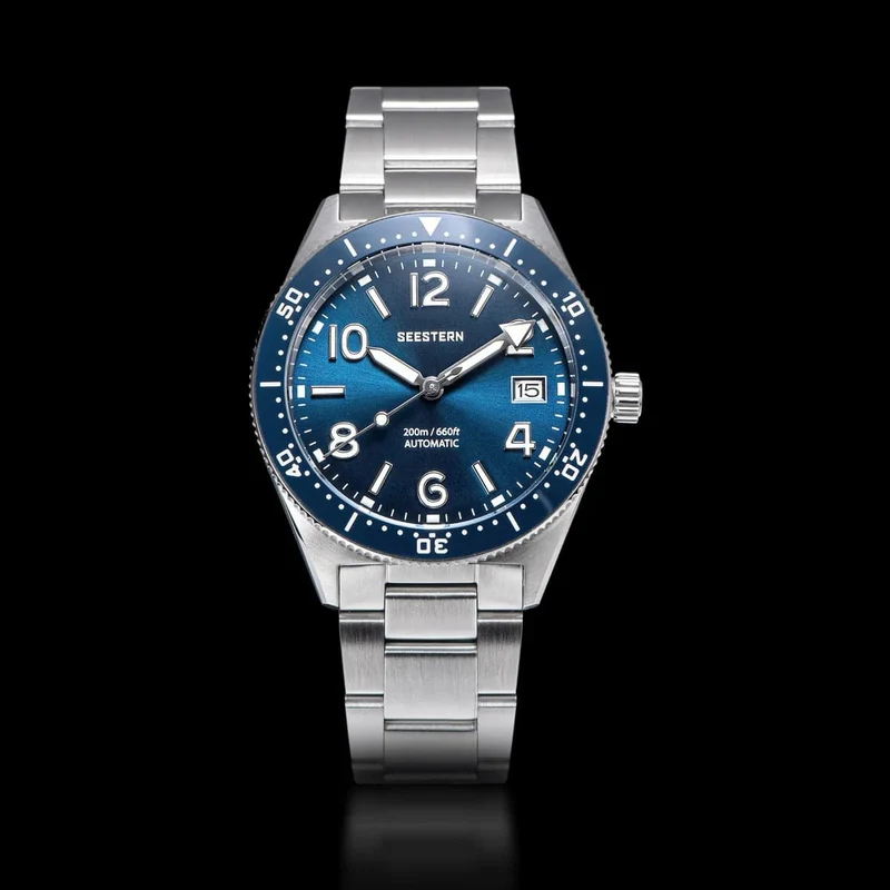 S434 Taucheruhr Herren Automatik NH35A Uhrwerk BGW9 Leuchtende mechanische Armbanduhren 20ATM wasserdicht Saphir Faltschließe