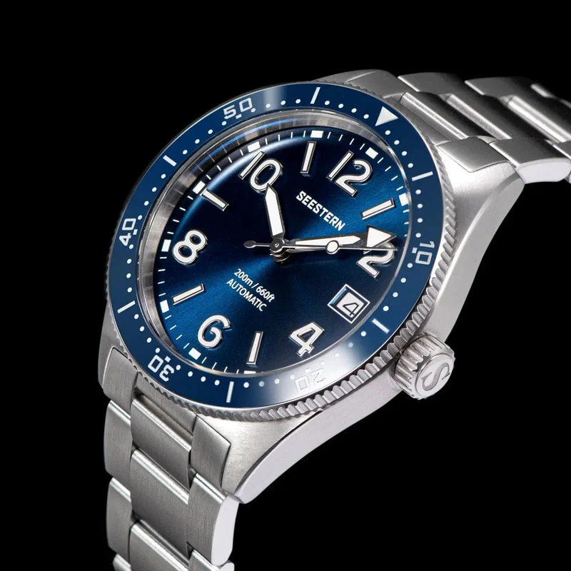 S434 Taucheruhr Herren Automatik NH35A Uhrwerk BGW9 Leuchtende mechanische Armbanduhren 20ATM wasserdicht Saphir Faltschließe