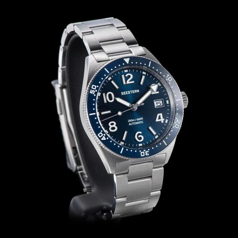 S434 Taucheruhr Herren Automatik NH35A Uhrwerk BGW9 Leuchtende mechanische Armbanduhren 20ATM wasserdicht Saphir Faltschließe