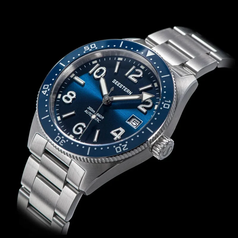 S434 Taucheruhr Herren Automatik NH35A Uhrwerk BGW9 Leuchtende mechanische Armbanduhren 20ATM wasserdicht Saphir Faltschließe