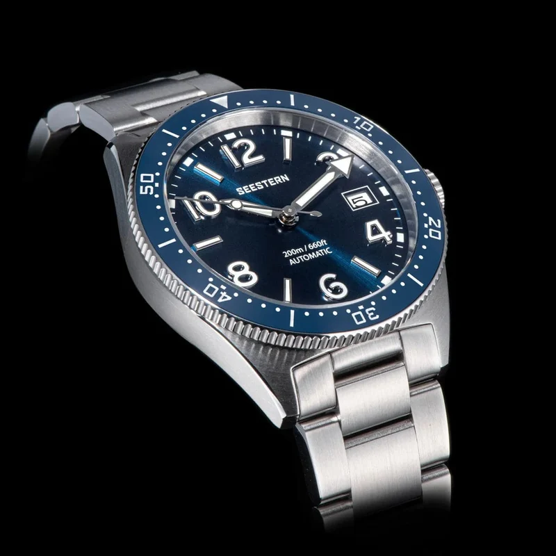 S434 Taucheruhr Herren Automatik NH35A Uhrwerk BGW9 Leuchtende mechanische Armbanduhren 20ATM wasserdicht Saphir Faltschließe