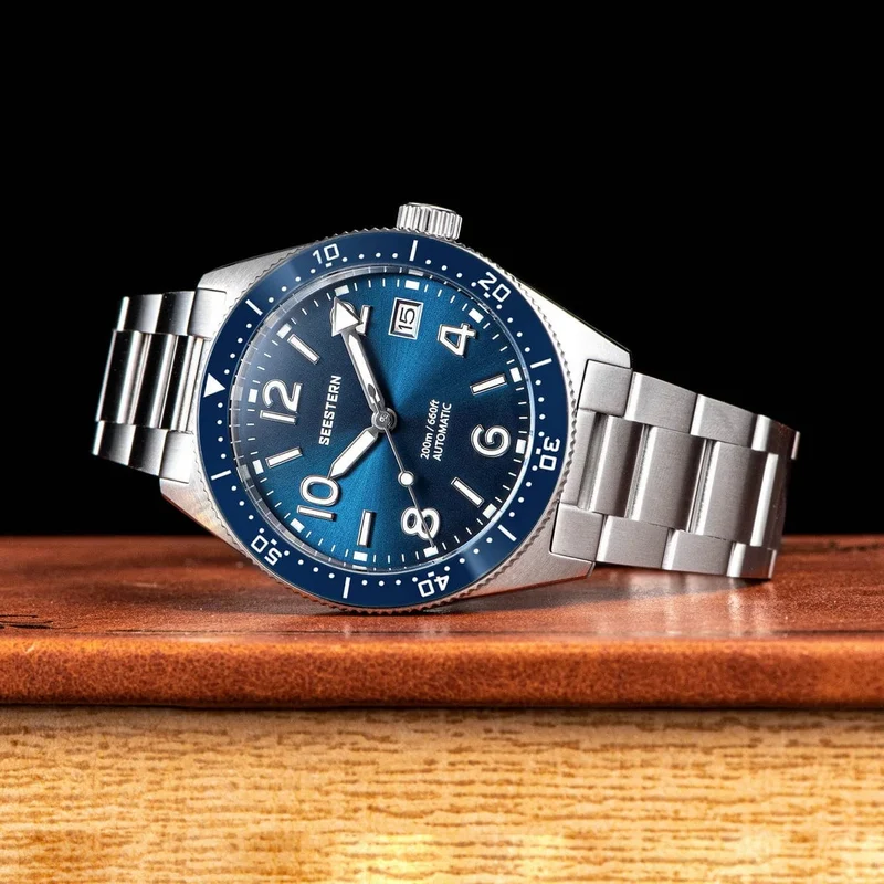 S434 Taucheruhr Herren Automatik NH35A Uhrwerk BGW9 Leuchtende mechanische Armbanduhren 20ATM wasserdicht Saphir Faltschließe
