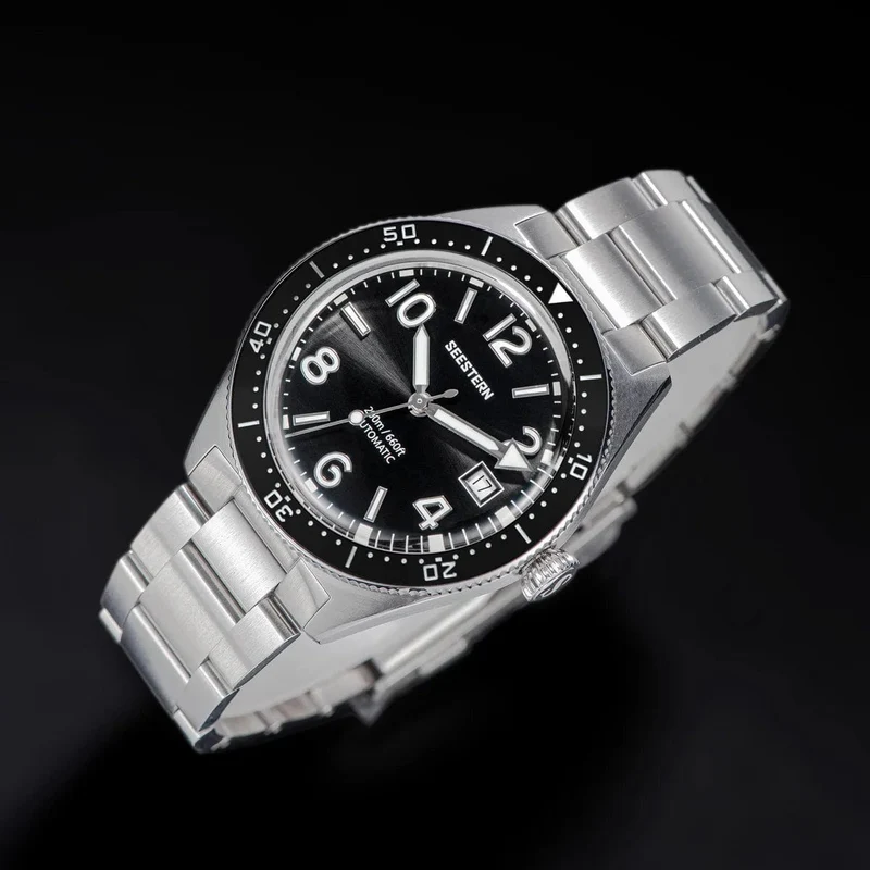 S434 Taucheruhr Herren Automatik NH35A Uhrwerk BGW9 Leuchtende mechanische Armbanduhren 20ATM wasserdicht Saphir Faltschließe