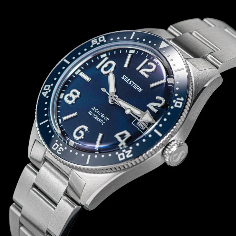 S434 Taucheruhr Herren Automatik NH35A Uhrwerk BGW9 Leuchtende mechanische Armbanduhren 20ATM wasserdicht Saphir Faltschließe