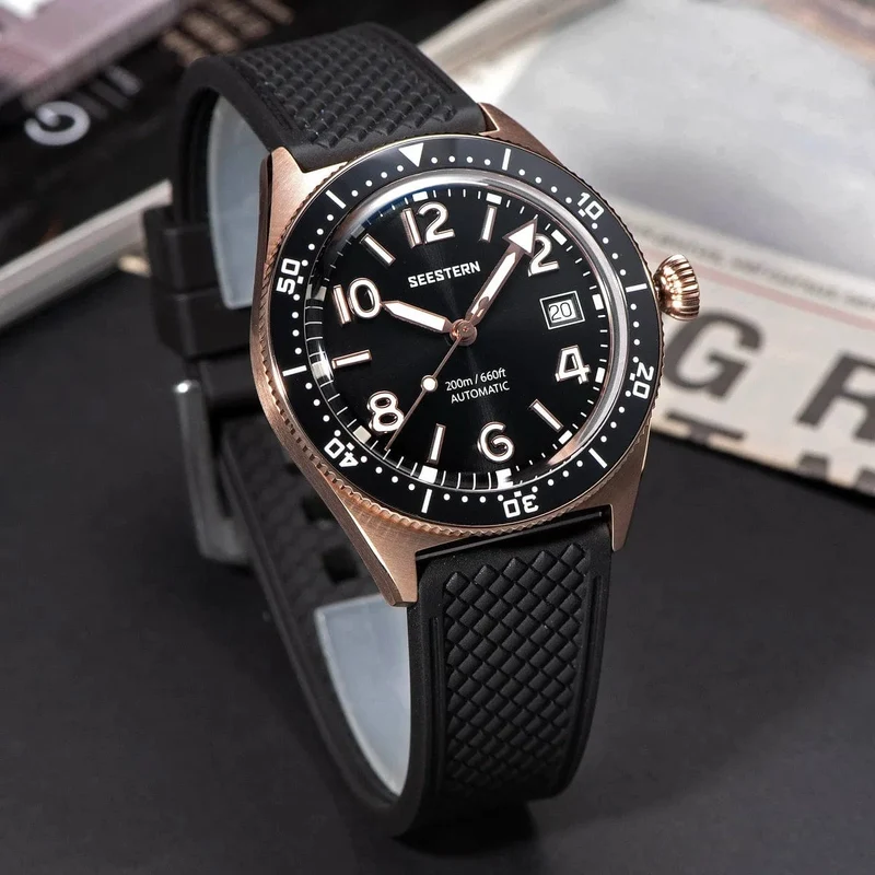 S434 Taucheruhr Herren Automatik NH35A Uhrwerk BGW9 Leuchtende mechanische Armbanduhren 20ATM wasserdicht Saphir Faltschließe