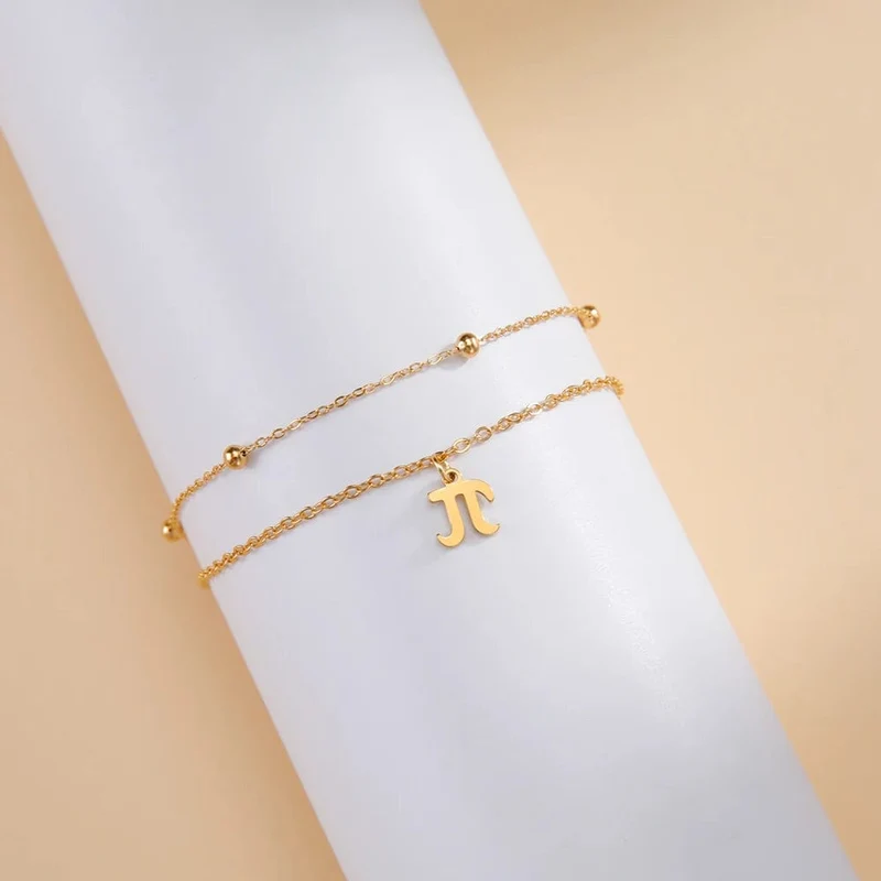 Dawapara Charm-Armband mit griechischen Buchstaben und Alphabet, Psychologie, PSI-Symbol, Mathematik-Symbol, Edelstahlschmuck
