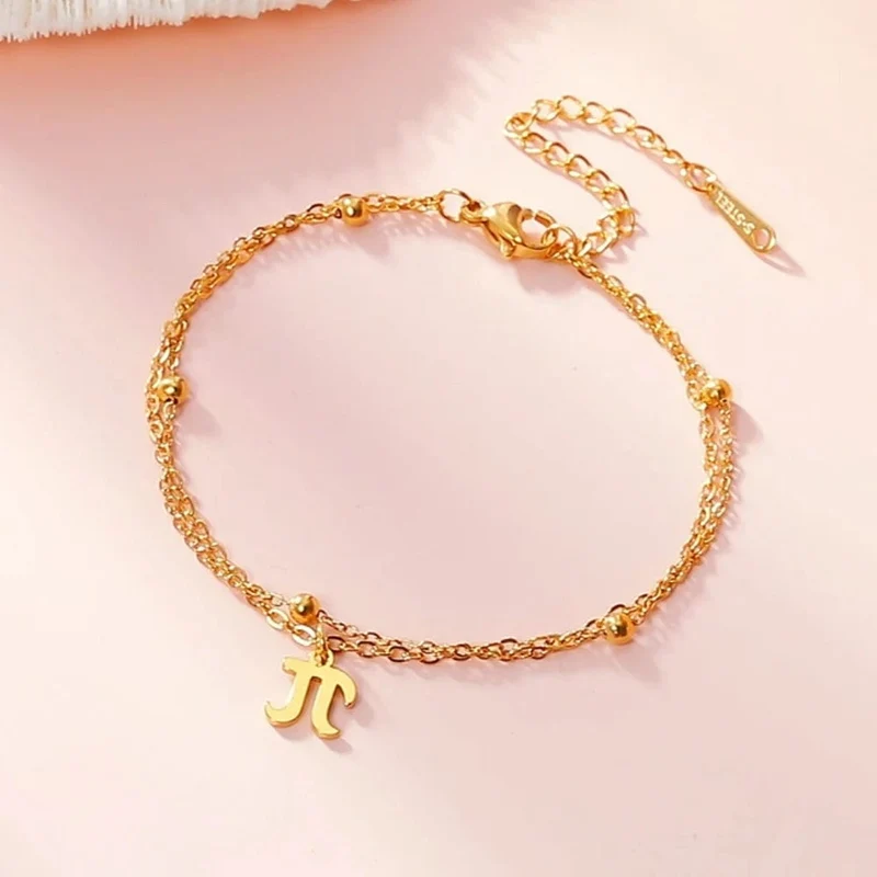 Dawapara Charm-Armband mit griechischen Buchstaben und Alphabet, Psychologie, PSI-Symbol, Mathematik-Symbol, Edelstahlschmuck