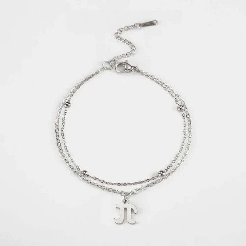 Dawapara Charm-Armband mit griechischen Buchstaben und Alphabet, Psychologie, PSI-Symbol, Mathematik-Symbol, Edelstahlschmuck