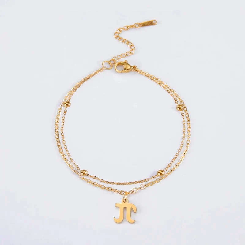 Dawapara Charm-Armband mit griechischen Buchstaben und Alphabet, Psychologie, PSI-Symbol, Mathematik-Symbol, Edelstahlschmuck