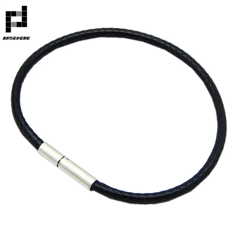 1.5/2/3mm Schwarz Rot Armband Edelstahl Verschluss Für Frauen Mann Paar Leder String Homme Hand Gewinde männlichen Schmuck Trendy