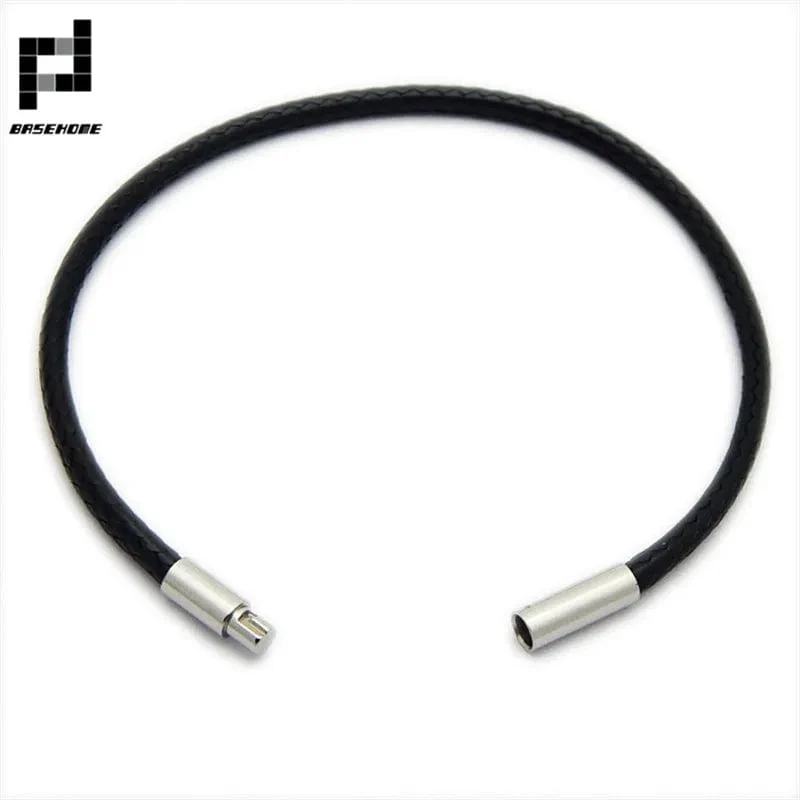1.5/2/3mm Schwarz Rot Armband Edelstahl Verschluss Für Frauen Mann Paar Leder String Homme Hand Gewinde männlichen Schmuck Trendy