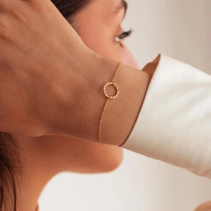 eManco Damen-Armband, trendig, dünn, 316 Edelstahl, minimalistische Kettenarmbänder für Frauen, Armband mit verstellbarer Länge