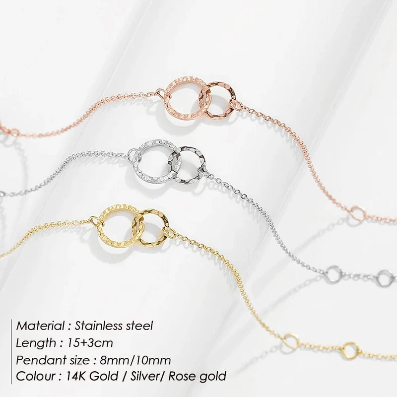 eManco Damen-Armband, trendig, dünn, 316 Edelstahl, minimalistische Kettenarmbänder für Frauen, Armband mit verstellbarer Länge