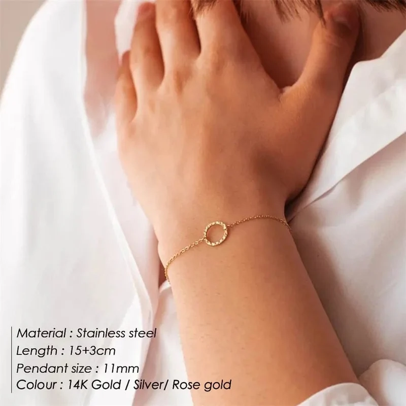 eManco Damen-Armband, trendig, dünn, 316 Edelstahl, minimalistische Kettenarmbänder für Frauen, Armband mit verstellbarer Länge