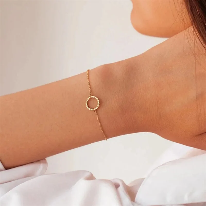 eManco Damen-Armband, trendig, dünn, 316 Edelstahl, minimalistische Kettenarmbänder für Frauen, Armband mit verstellbarer Länge